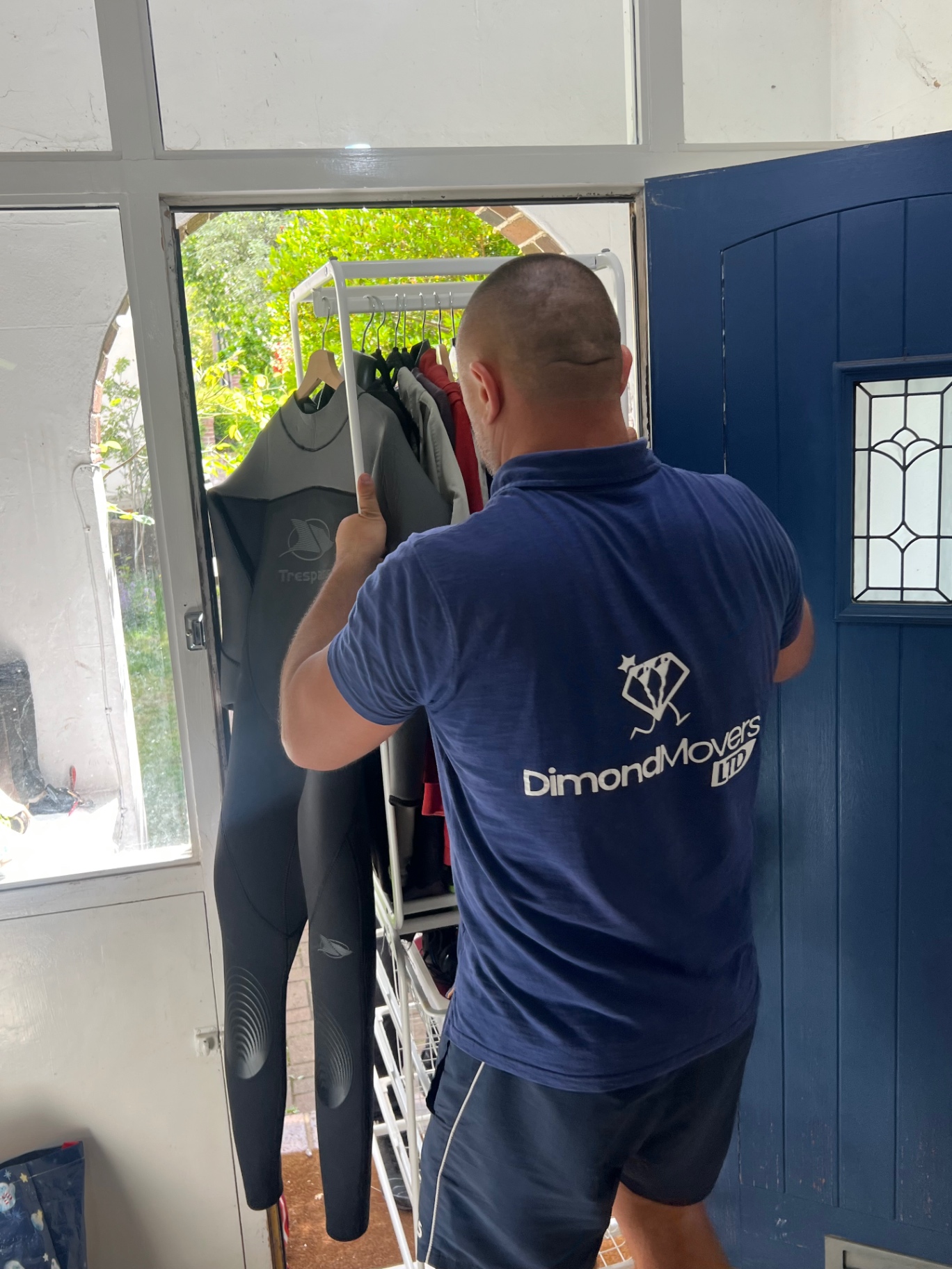 Bristol house removal moving a hanging garment rail