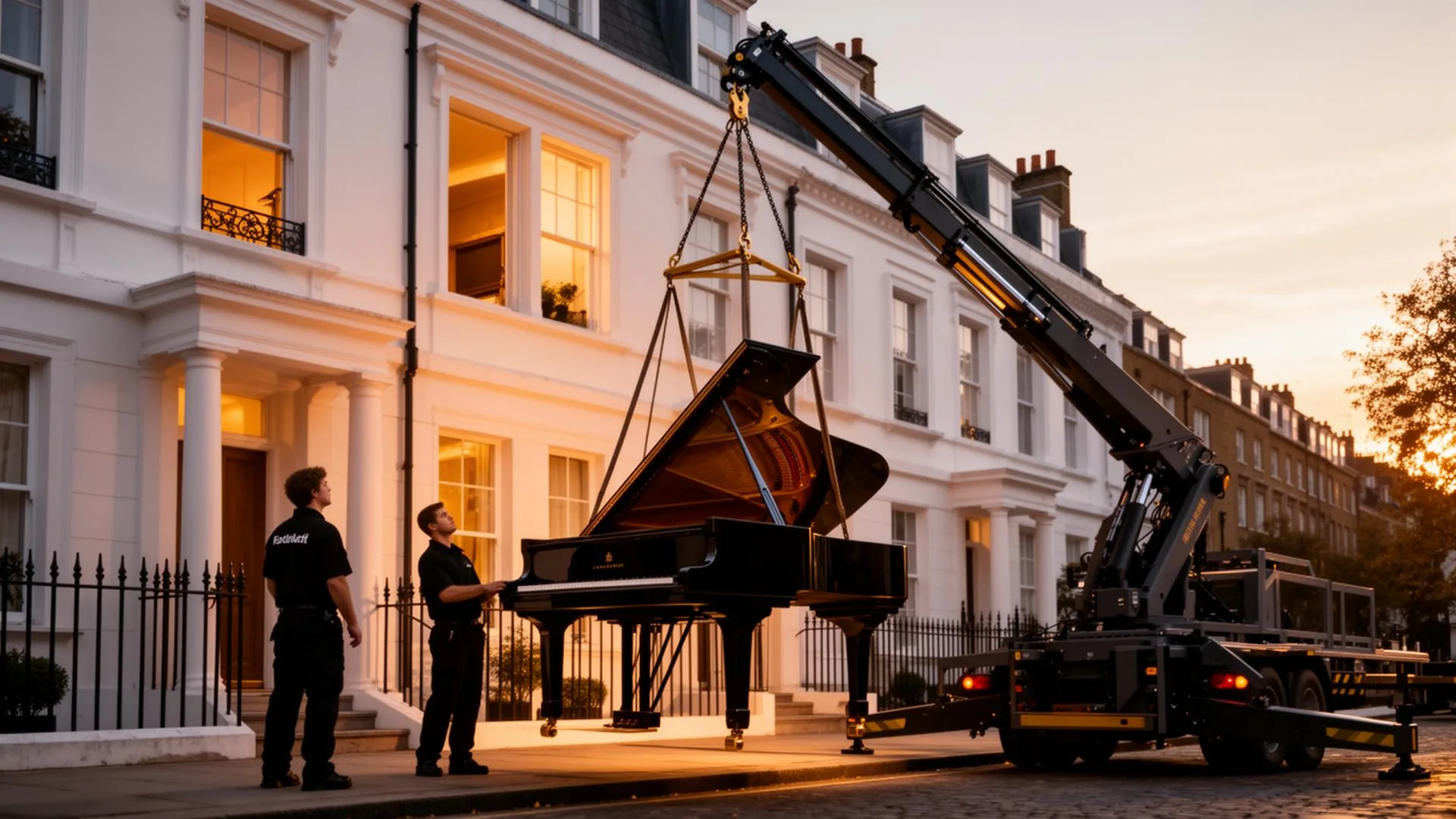 Piano Movers — Specialist UK Piano Movers — specialist piano movers with pianolift crane